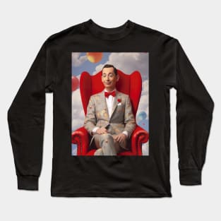 pee wee herman siting on chair in heaven Long Sleeve T-Shirt